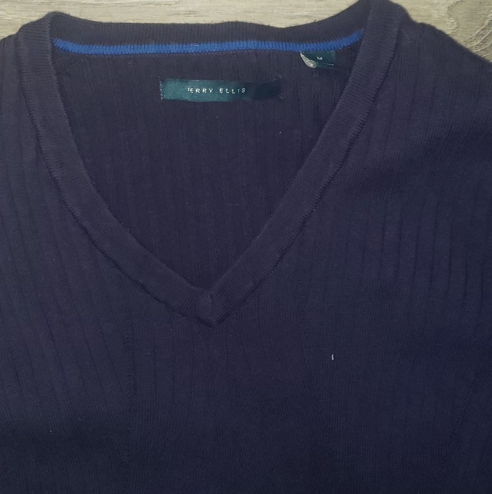 V-neck cable sweater